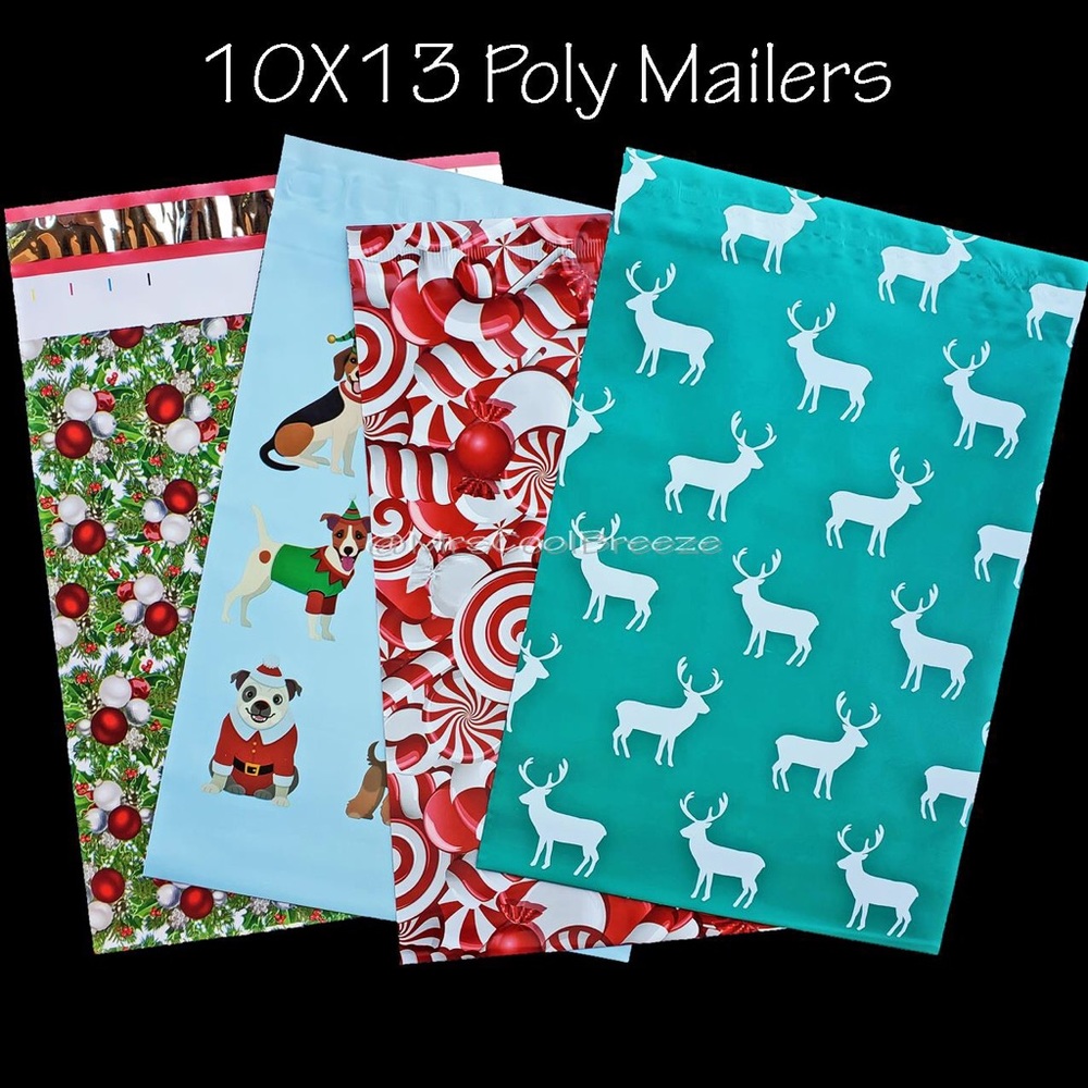 50 - 10X13 Holiday Mix Poly Mailers Bundle